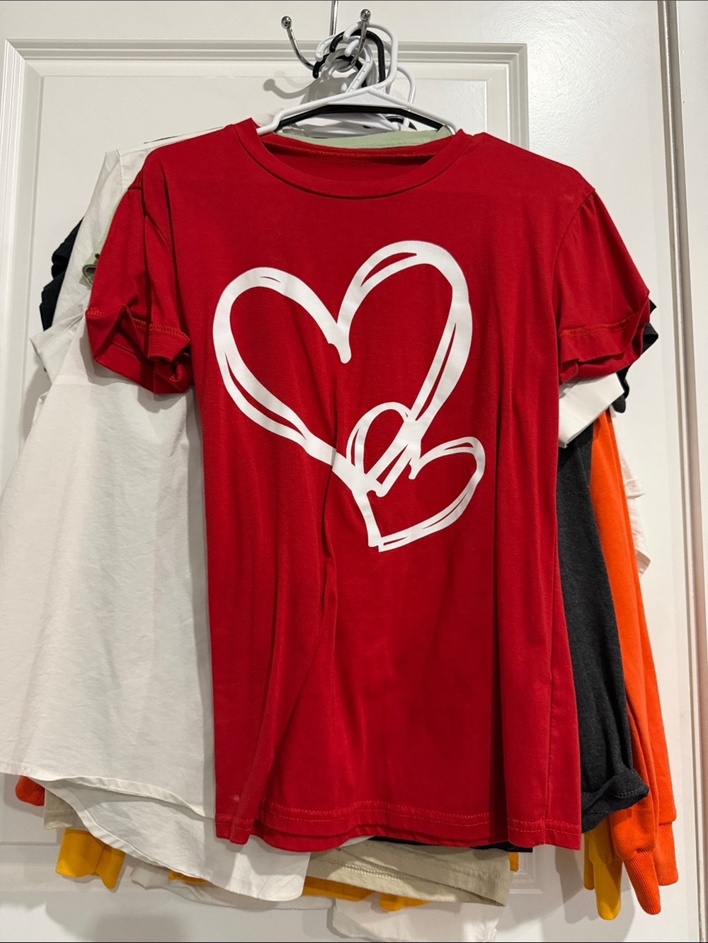 Kids Red Heart Graphic Tee - Casual Short Sleeve